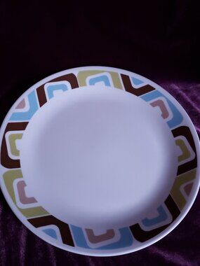Corelle "Squared" Replacement Pattern Dinner Plate Plate Blue/Green/Brown